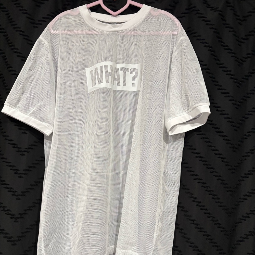 Shein White Mesh T-Shirt